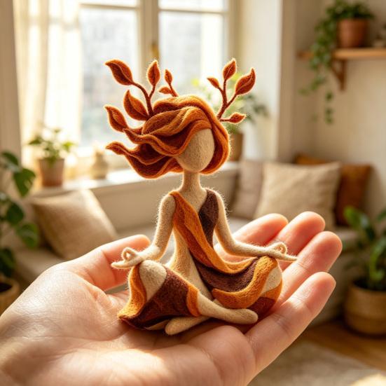 Abstract Yoga Girl Figurine Resin Meditating Lady Statue for Spa Yoga Room Home Desk Shelf Decor Gifts for Women