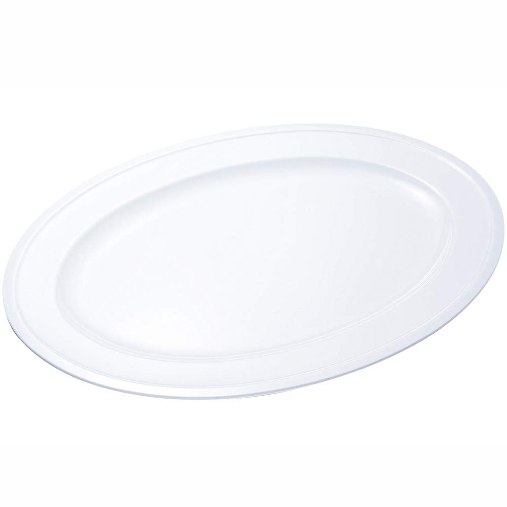 Nagao Unbreakable White Plate with Rim, 62cm, Made in Japan, PW-13