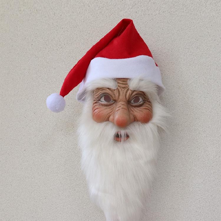 Maschera Barba Babbo Natale per le Feste di Natale Rossa Divertente Parrucca Maschera di Father Christmas per Festa di Natale Costumi Cosplay