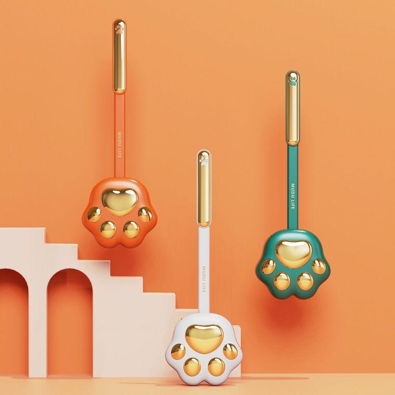 Durable Toilet Brush for Household Blind Spot Cleaning No Need To Drill Holes Wall Mounted Silicone Long Handle Toilet Bathroom Cleaning Brush