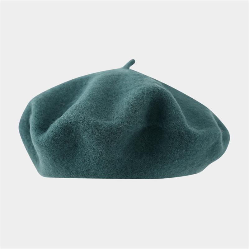 Solid Color Wool Beret Girls Winter Versatile Bud Hat Japanese Literary and Retro Painter Hat