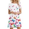 Women's Summer 2026 Floral Print Cute Short-sleeved T-shirt Top Fashion Casual Loose Dress