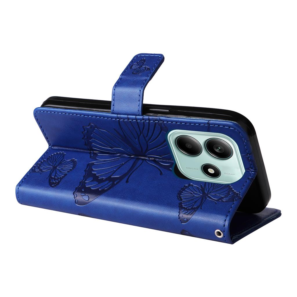 For Xiaomi Redmi Note 14 5G Wallet Case Floral Butterfly Imprinted Leather Phone Cover Stand