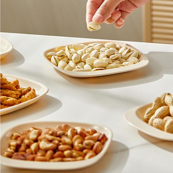 Knochenschale für Snacks, stapelbare Basis, lebensmittelechter Kunststoff, für Obst, Nüsse, Knochen, leicht zu reinigen, Esstisch-Müllschale für Zuhause, Küche