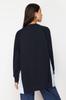 Women's Fashion New Hijab Sweatshirt Navy Blue Woven Piece Knitted Tunic