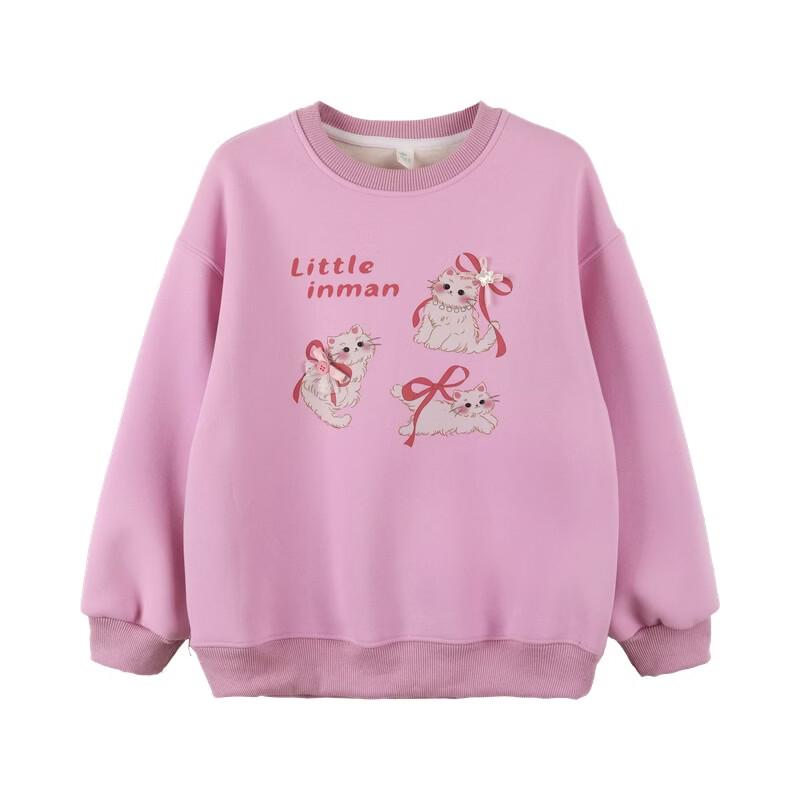INMAN Girls' Casual Cartoon Print Pullover Sweatshirt