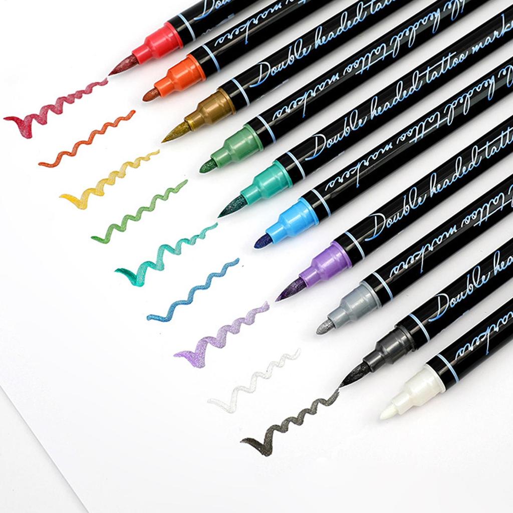 Body Art Markers for Skin 10 Color Double Tip Temporary Skin Markers Washable Art Supplies for Drawing Daily Men Women Teens
