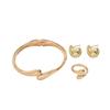Wind Ladies Bracelet Ring Set Geometric Water Drop Design Earrings Versatile Light Luxury Explosive Jewelry Women