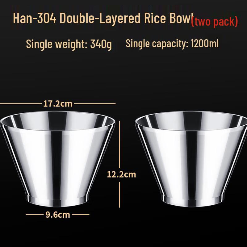 ZISIZ 304 Stainless Steel Heat-Insulated Soup Bowl Set