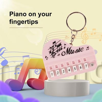 Yousheng Keychain Pendant Mini Electronic Piano Shape 8 Keys Light Music Cartoon Couple Pendant Exquisite Key Ring Funny Birthday Gift