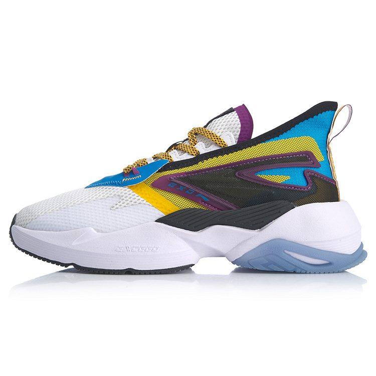 Li Ning Transcend Slip Resistant Abrasion Resistant Low top Running Shoes Men's White Blue AGLQ029-3