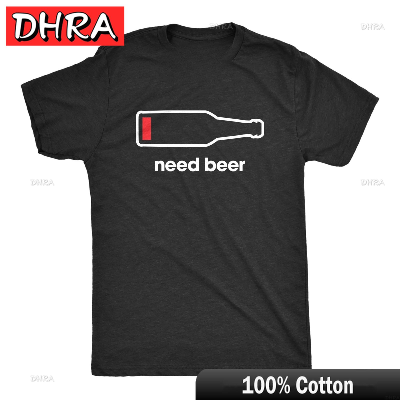 Unisexs Need Beer T Shirt Funny Low Battery Dad Gift Graphic Sarcastic Humor Tee for Summer Skater Y2K Urban Shirt Tee Streetwear S