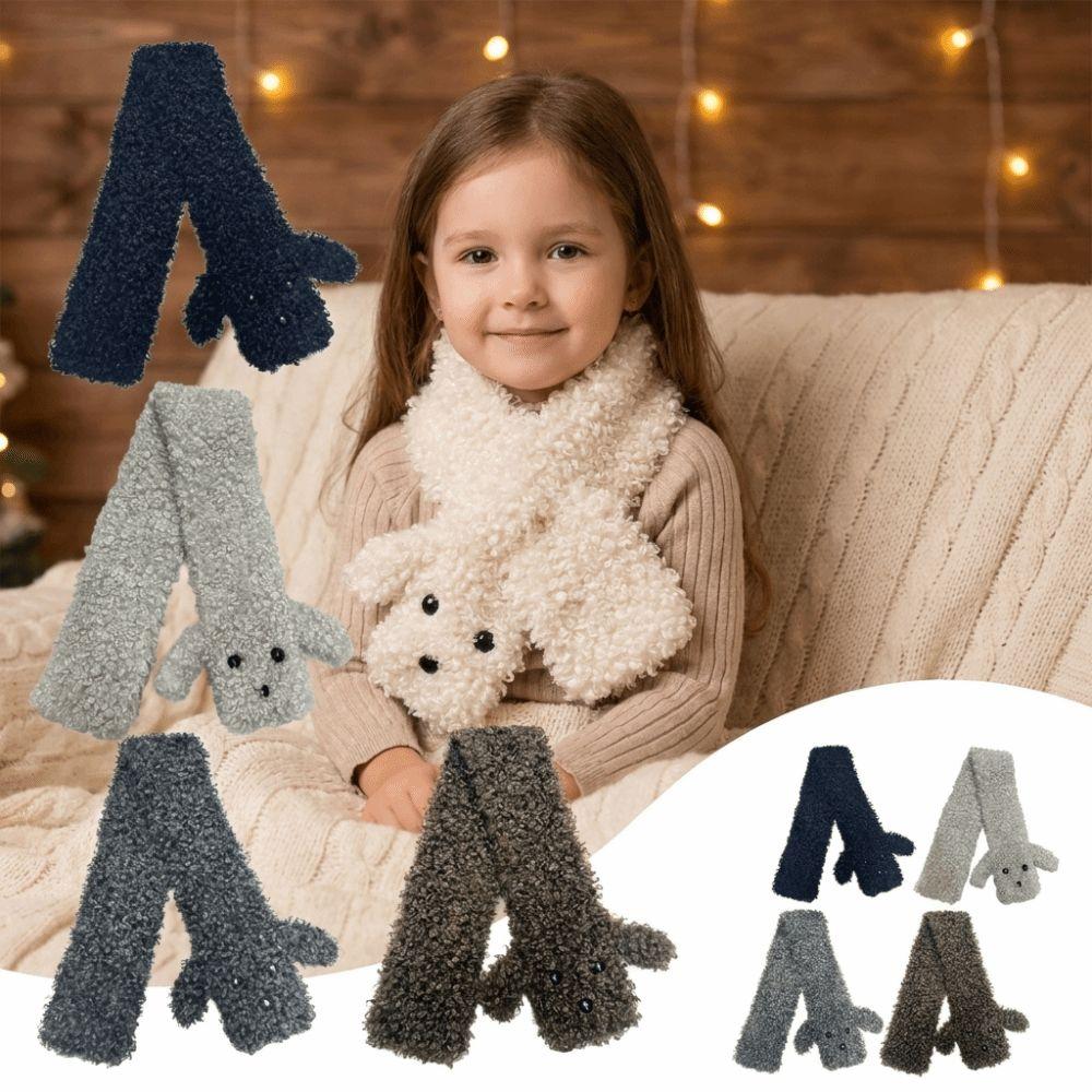 Cute Puppy Shape Plush Neck Warmer Faux Rabbit Fur Fashion Neck Scarf  Winter Outfit Styling