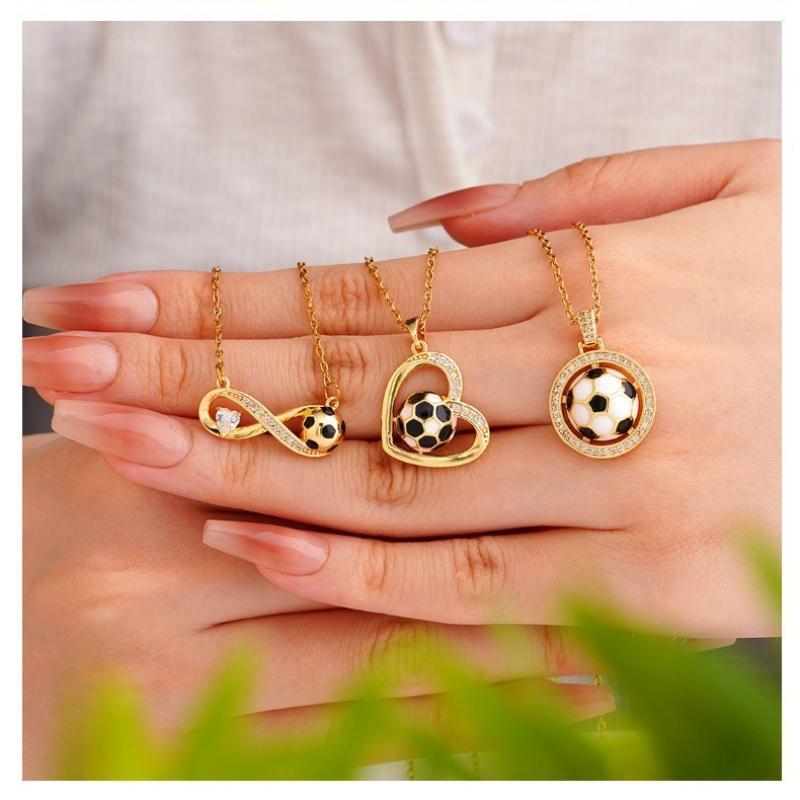 Creative Stainless Steel Heart Football Pendant Necklace For Men Women Party Sports Style Football Fans Necklace Jewelry Gift