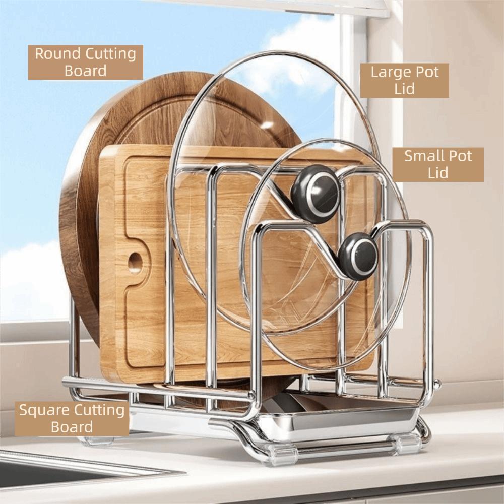 Anti-slip Multi-layer Pot Lid Rack Stable Pot Lid Storage Rack Pot Cover Shelf Cabinet