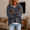 Women's Hooded Knitted Pullover Sweater Long Sleeve Loose Fit Casual Top