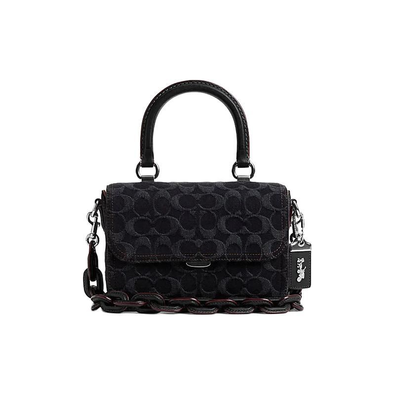 

Coach Rogue 22 Classic Monogram Fabric Shoulder Crossbody Bag Small Women bags Black CR694-LHBLK Basic Set (Bag+Dust Bag)