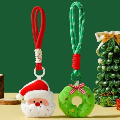 Süßer Cartoon Weihnachten Plüsch Anhänger Lanyard Schlüsselanhänger Kawaii Plüsch Kleine Puppe Rucksack Handtasche Anhänger Dekorationszubehör