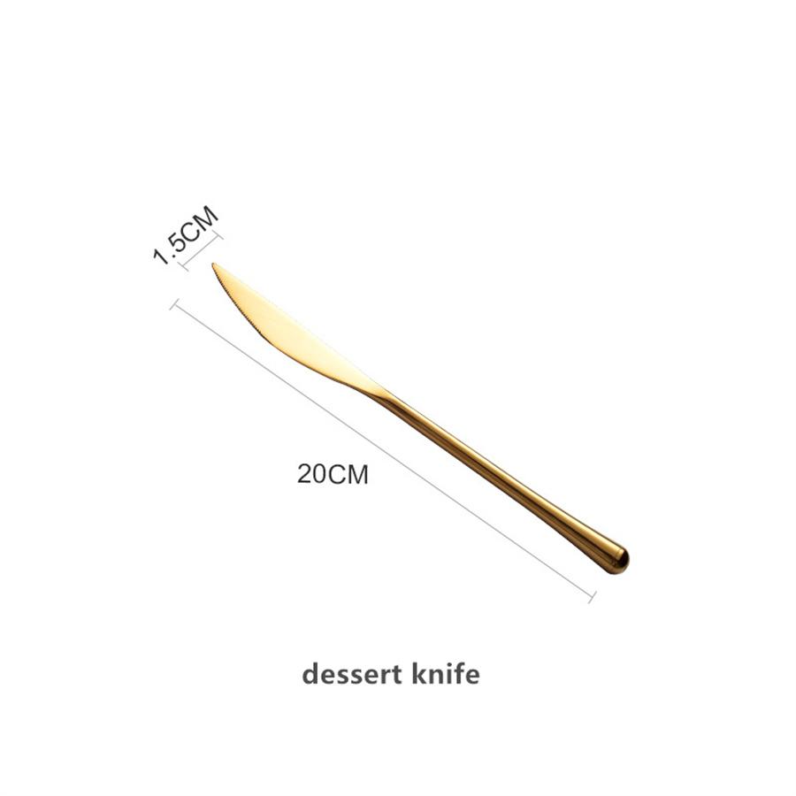 304 Stainless Steel Mirror Light Luxury High Value Steak Knife Fork And Spoon Three-piece Western-style Tableware Dessert Fork