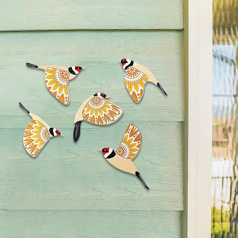 5Pcs Wooden Black Bird Wall Decor Art Vintage Gothic Home Decor for Living Room Bathroom Kitchen Decorations Indoor Outdoor Gift