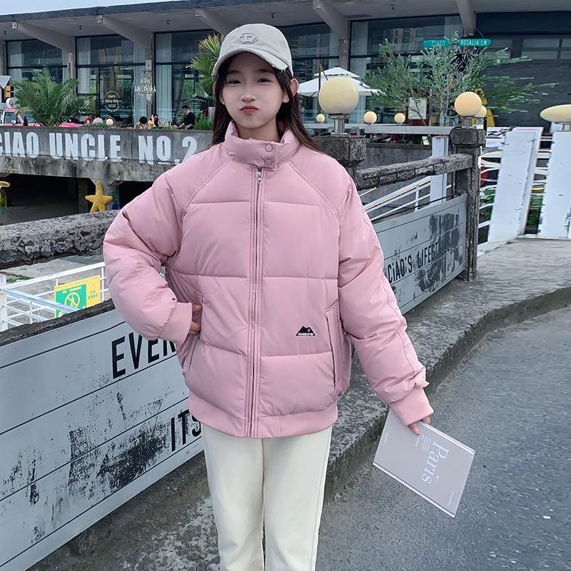Hong Kong-style Baseball Uniform Stand-up Collar Women's Winter 2025 New Solid Color Collegiate Style Loose Warm Jacket Couple Cotton Jacket