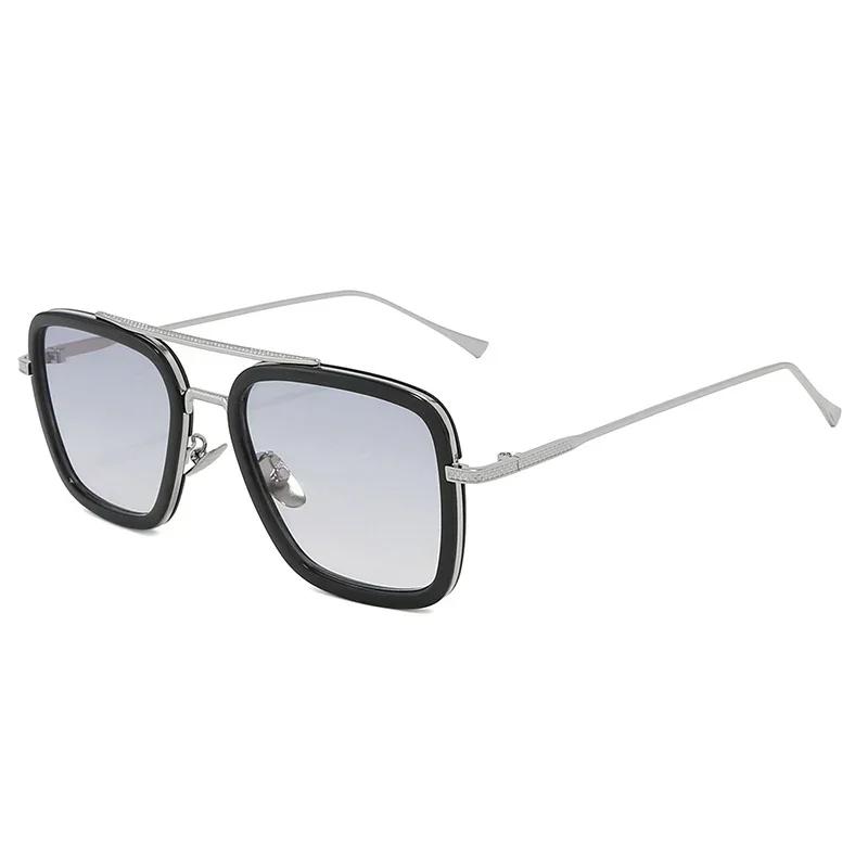 High Quality Durable High Quality Fashion Tony Stark Sun Glasses Iron Man Sun Glasses Vintage Square Metal Frames