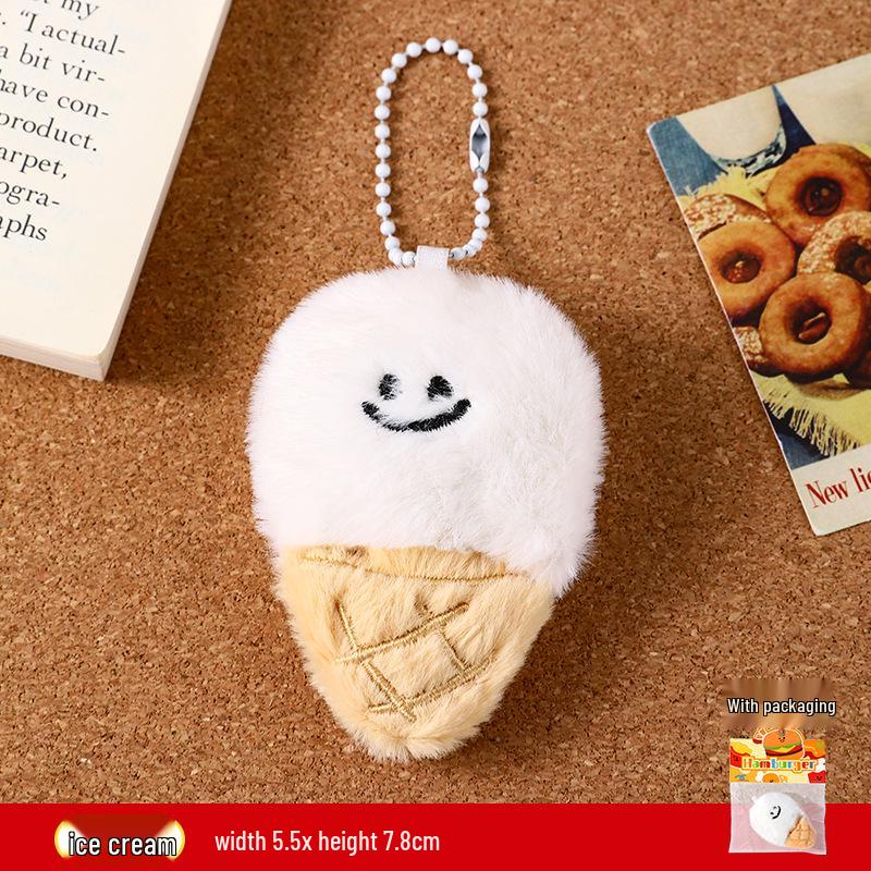 Plush Food Doll Charms: Cute Keychain Ornaments with Squeaky Small Dolls