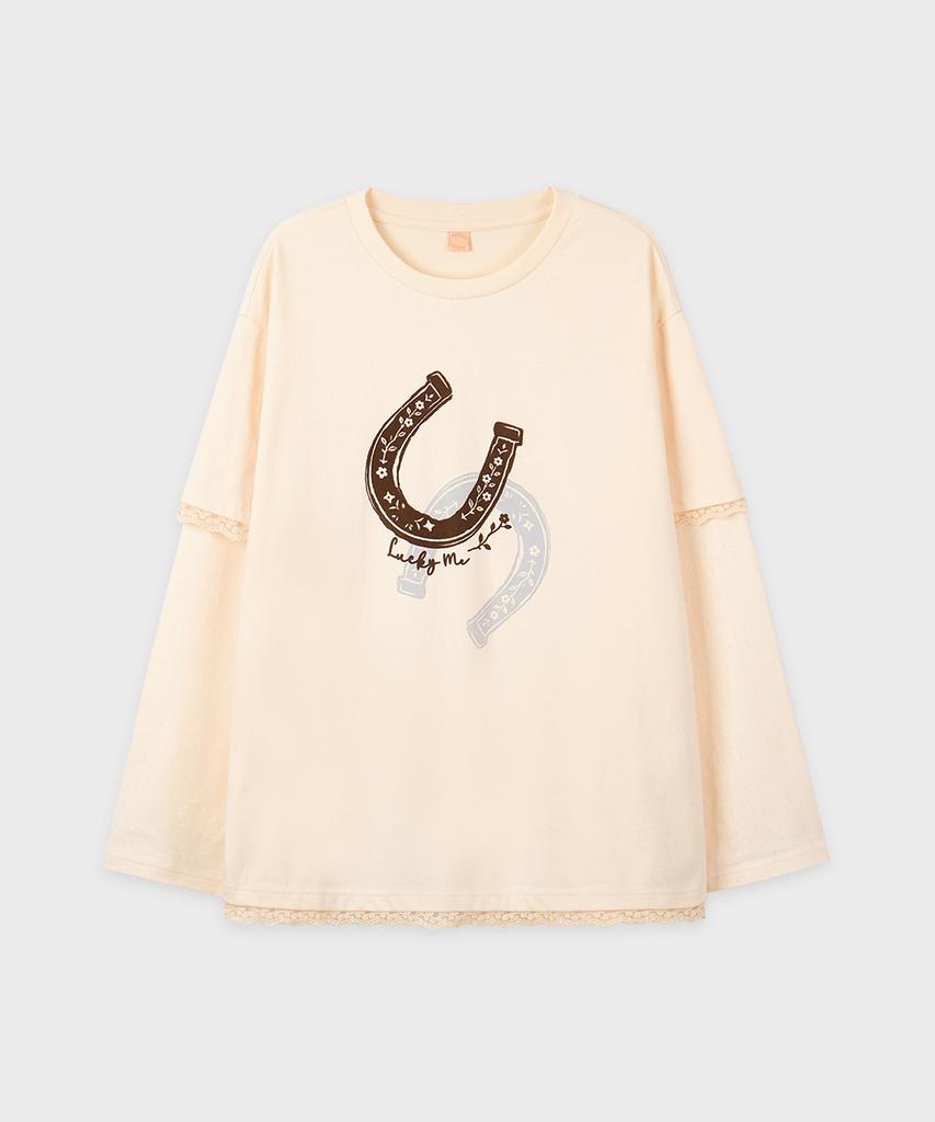 SINOON Lucky Layered T-Shirt (Cream)