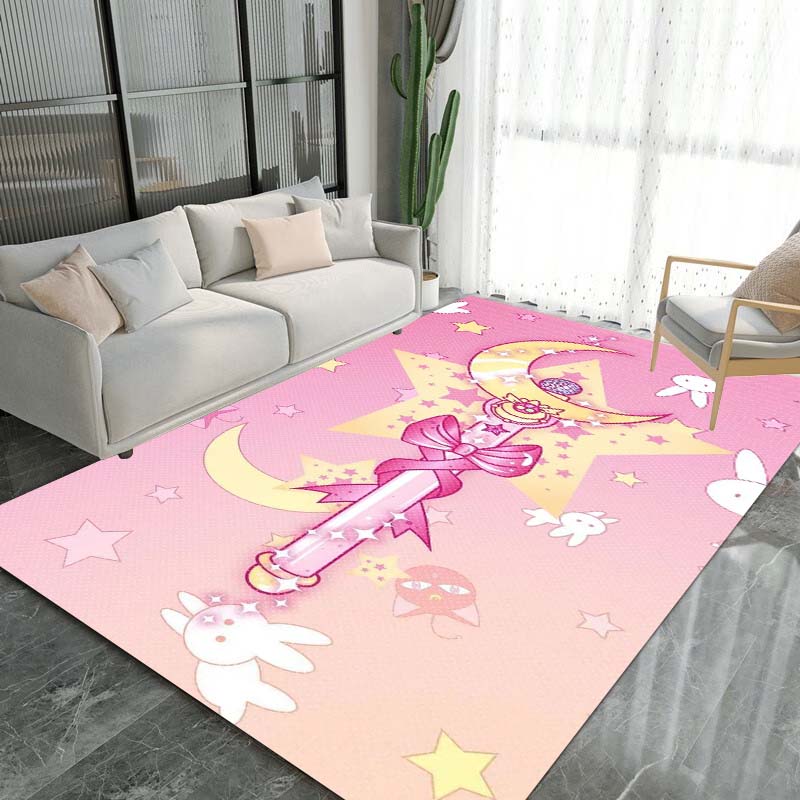 Schöne Kriegerin Sailor Moon 3D Teppich, Geeignet für Wohnzimmer, Schlafzimmer und andere Heimdekoration, Rutschfeste Fußmatte und Geschenkwahl.