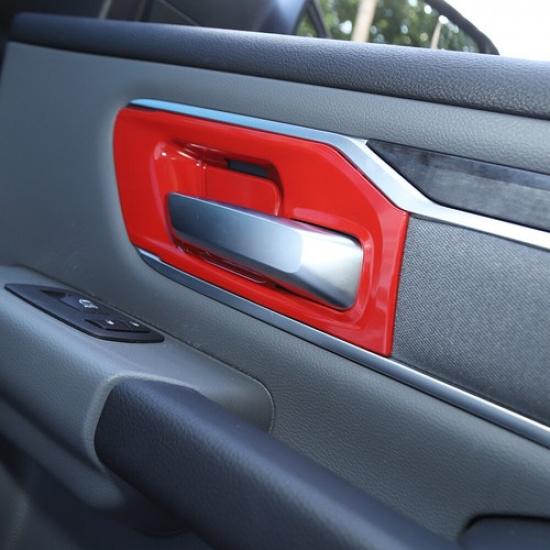 8x Interior Door Handle Bowl Cover Trim Decoration for Dodge Ram 1500 2018+ Red