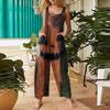 Women's Fashion Halloween Print Casual Vintage Sleeveless Button Jumpsuit