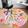 1 Stück Runder Teppich mit Blumenmuster für das Büro, Matte geeignet für Büro, Unter Bürostühlen Schlafzimmer Wohnzimmer Heimdekoration, Raumdeko
