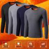 Men's Korean Style Long-Sleeve Fleece-Lined Slim-Fit T-Shirt - Solid Color, Plus Size, Warm, Youth To Elderly