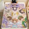 Cardcaptor Sakura Group & Magical Pattern Flannel Blanket, Comfortable for All Seasons, Home Decor, Warmth and Comfort, Perfect for Gifts.