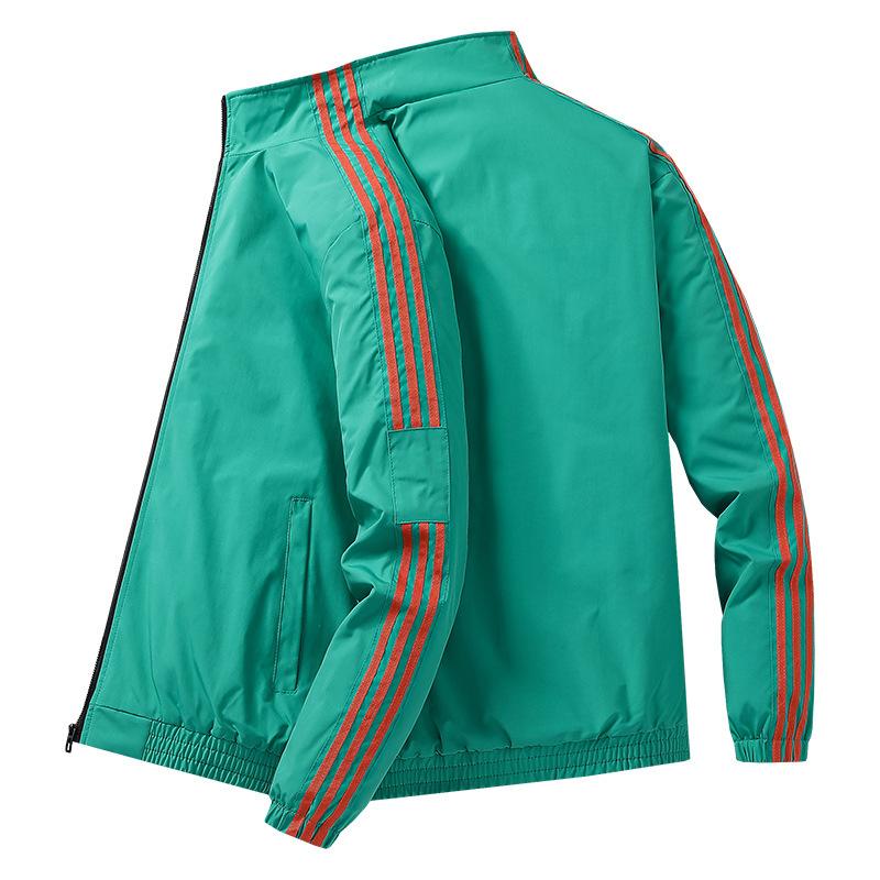 Three-striped jacket men's sports jacket casual windproof stand-up collar loose jacket versatile top