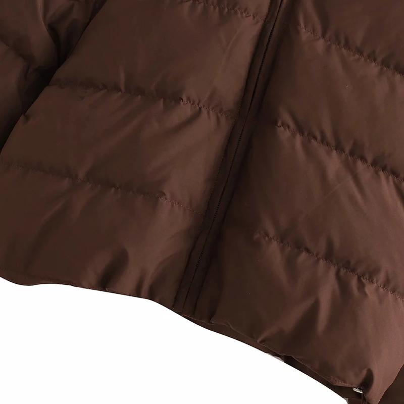 Kort ensfarget hettefrakk, løs jakke for kvinner