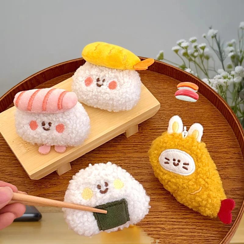 Inviting Plush Sushi Keychain Food-Mimic Bag Charms Hanging Decor Adorable Doll Pendant Gift.