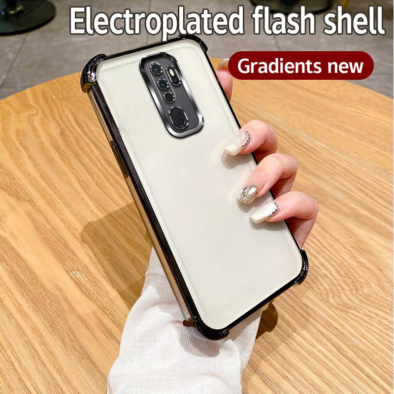 For OPPO A9 2020 Case OPPO A5 2020 Phone Case Shiny Glitter Plating Silicone Camera Lens Soft Back Cover