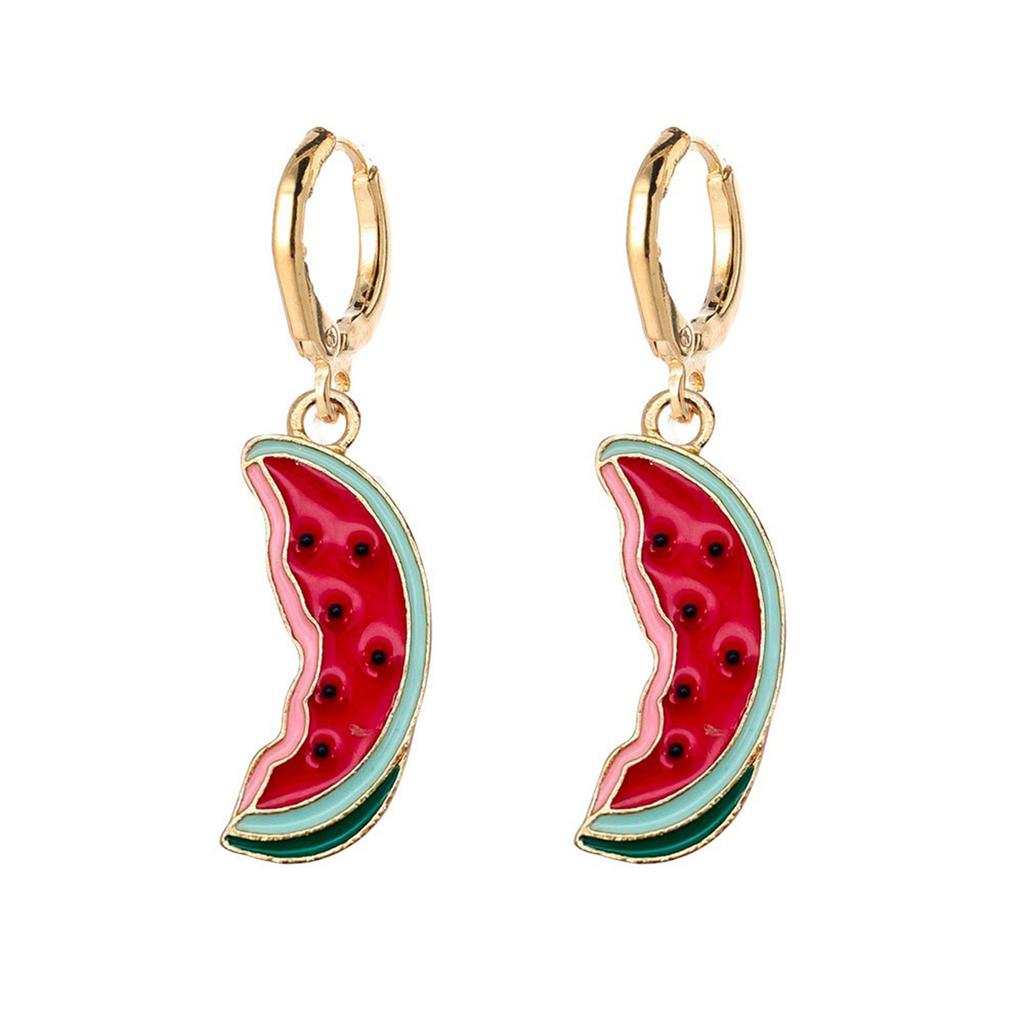 Summer Alloy Drip Earrings Fruit Earrings Lemon Avocado Strawberry Earrings Jewelry