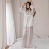 Spring and Autumn long-sleeved new polka dot pajamas women's cardigan can be worn outside, comfortable and breathable, fashionable and simple