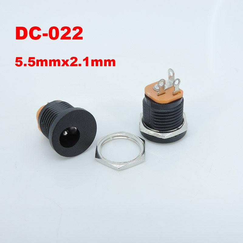 

DC-022 5,5x2,1 мм 5,5x2,5 мм 5,5*2,1 мм гнездовое крепление постоянного тока Разъем питания Разъем для монтажа на панели DC022 Розетка 5,5-2,5 черный 5.5mmx2.1mm