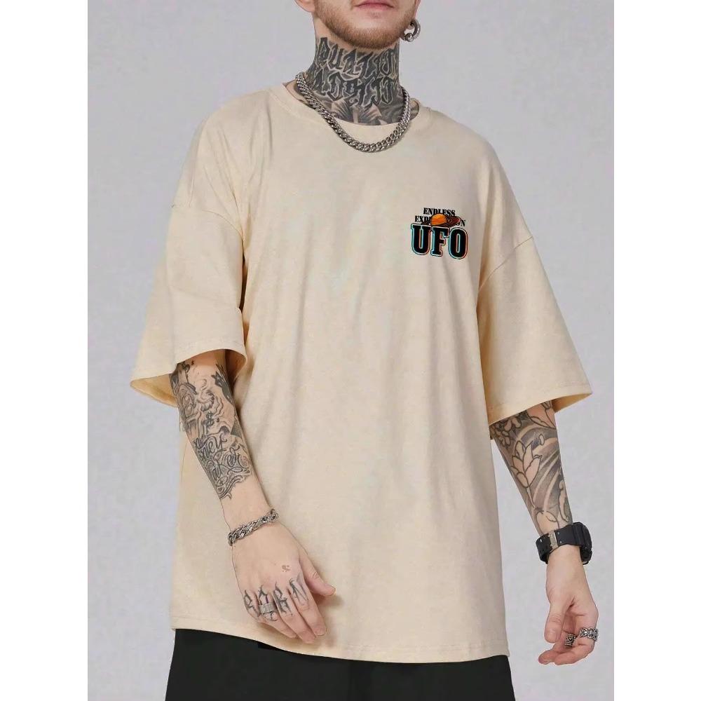 Spațiul Cosmic OZN Extraterestri Amuzant Grafic Imprimat Topuri Bărbați Modă Stradă Tricou Vară Casual Bumbac Tricou Supradimensionat Lejer