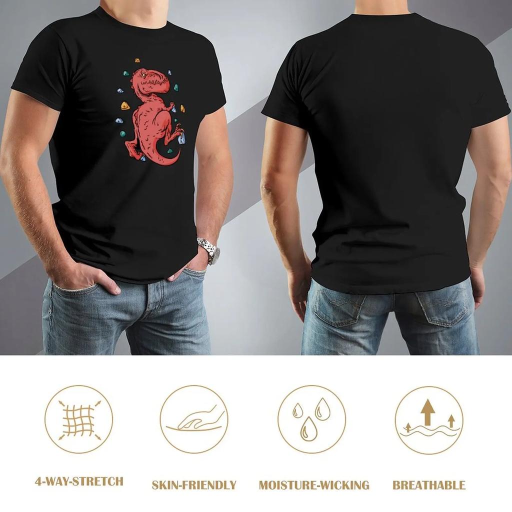 Dinosaur Bouldering T-Shirt Custom T-shirts Blacks Customs Design Your Own Men's T-shirt