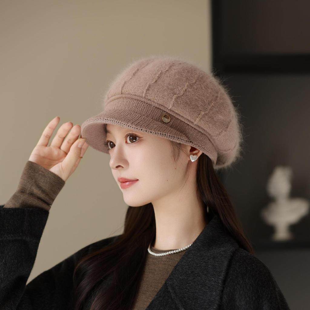 Winter Old Lady Mother Windproof Warm Cold Rabbit Fur Knitted Hat Middle Aged and Elderly Grandmother Woolen Hat Women Outdoor