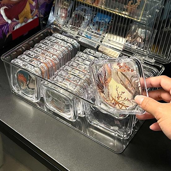Storage Box High-Transparent Acrylic Sealing Badge Display Case Dust-Proof Moisture-Proof Badge Holder for 58-75 Mm Badges
