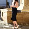 Solid Mermaid  Skirts Midi Women Office Lady Bodycon Pencil Fishtail Skirts High Waist Party Dress