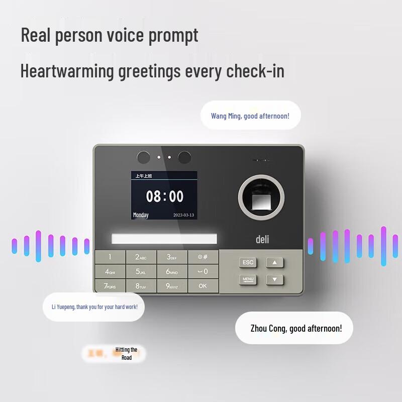 Deli Face & Fingerprint Time Clock 3760