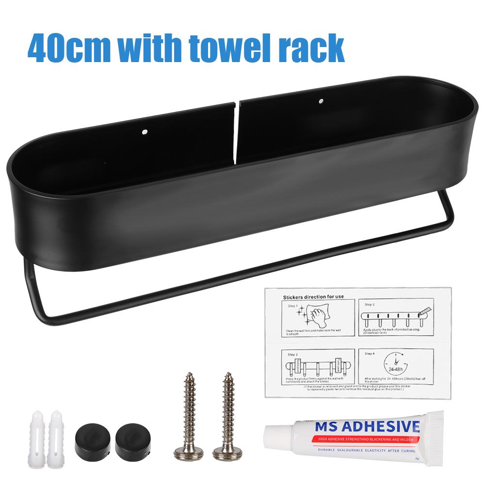 

Настенные полки Держатель для банных полотенец Корзина для хранения в душе Аксессуары для ванной комнаты Кухонный органайзер Полка-стеллаж для ванной комнаты 40cm with towel rail