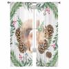 Christmas Plants Pine Needles Pinecone Squirrels Sheer Curtains Modern Gauze Curtain for Living Room Bedroom Voile Yarn Curtains