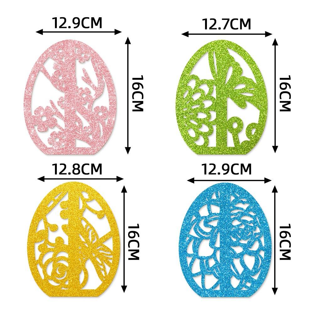8PC Easter 3D Eggs Rabbit Desktop Ornament for Easter Party Hollow Egg Tabletop Decoration 2025 Spring Party Bunny Easter Eggs